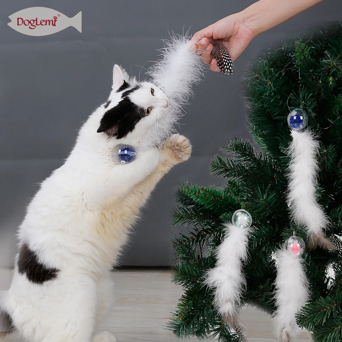 New Year Cat Toy Feathers Tease Cat Interactive Toys With Bells Pet Dog Toys Cat Toy Cat Rolling