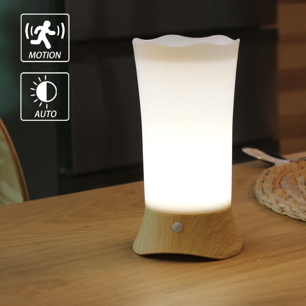 

New design PIR motion sensor LED light table lamp use 3AA batteries