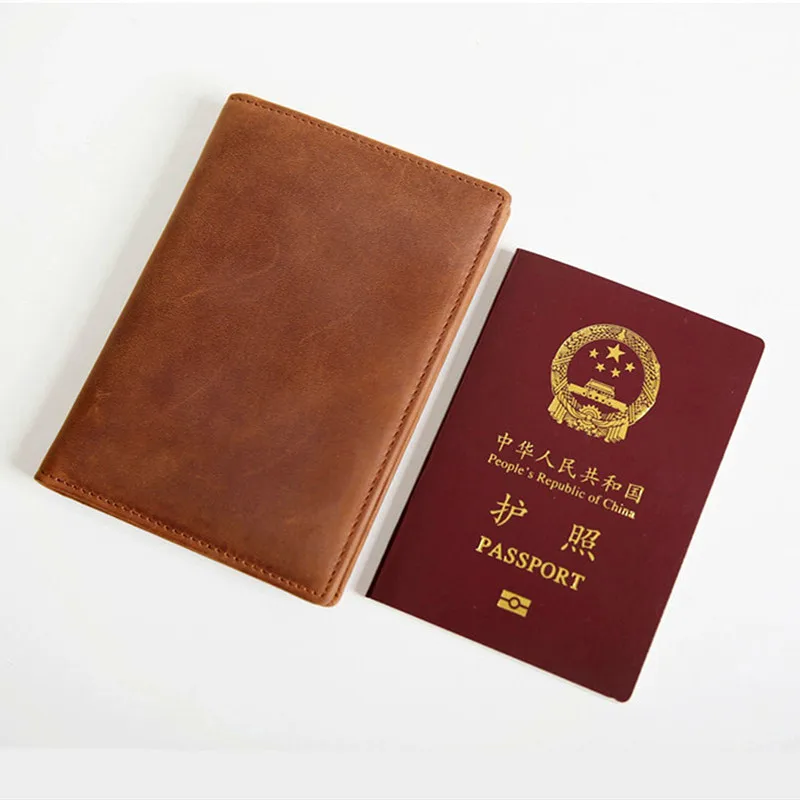 LEACOOL Винтажный чехол для паспорта из натуральной кожи Воловья кожа держатель ID