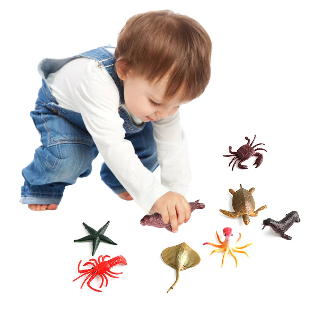 

12pcs/set Animals Model Toys Mini Realistic Birds Marine Life Action Model Collection Figurines Set Kids Toy Gift
