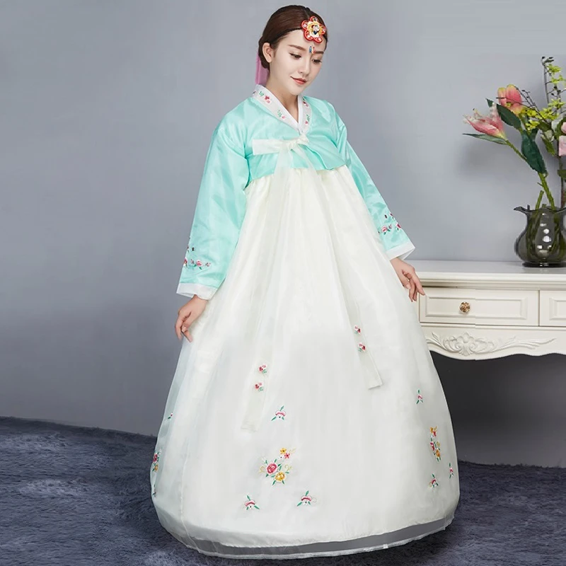 Women Hanbok Korean Traditional Dress Korean Costumes National Costume Cotton Hanbok Embroidery Asia Clothing Hanbok Korean Korean Traditional Dresswomen Hanbok Aliexpress