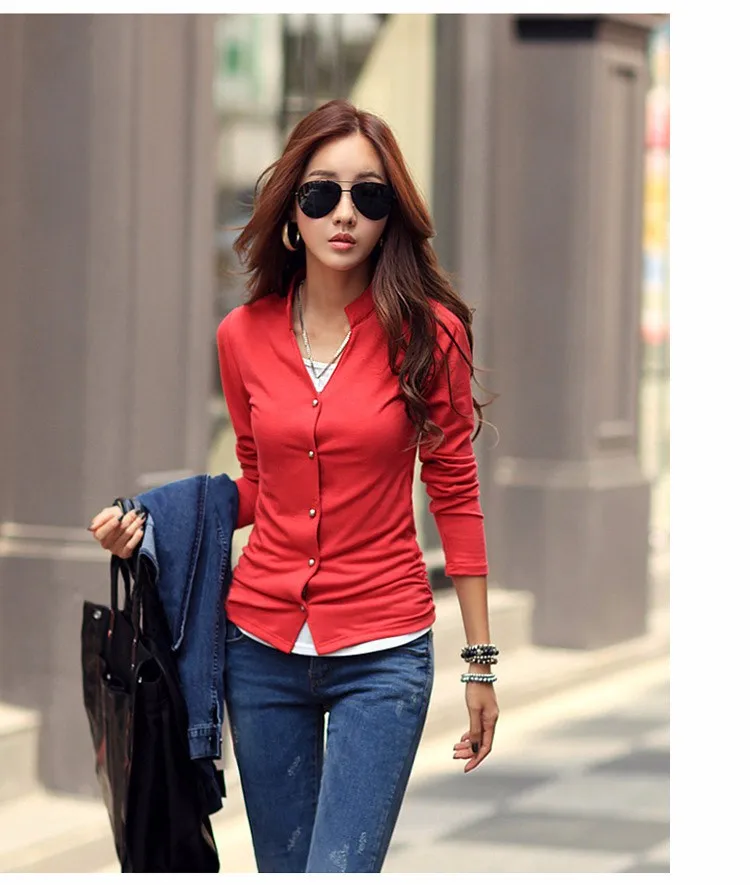 2016 Spring Autumn Women Blouse Fashion Solid Kimono Cardigan Long Sleeve Tops Winter Basic Blusas Coat Jacket Plus Size A549 c