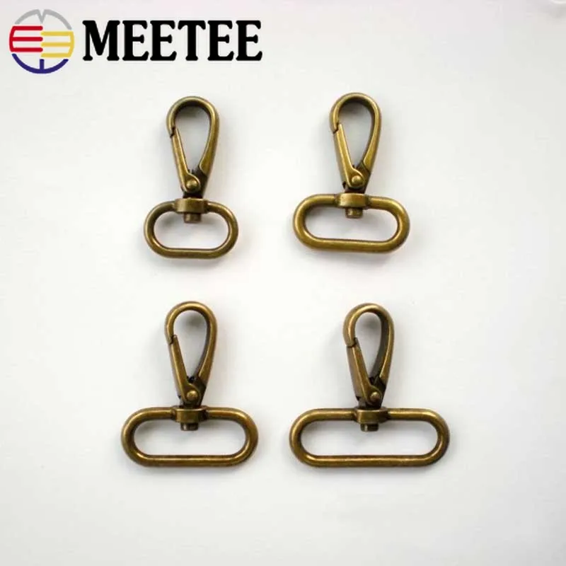 

Meetee 5pcs Metal Lobster Rotating Brass Spring Buckle ID20/25/32/38mm BF207 Key Hook Dog Buckles Luggage Hardware Accessories
