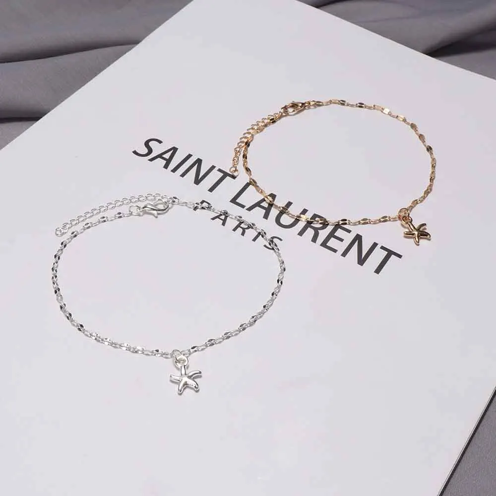1pc Fashion Women Gold Silver Plated Starfish Ankle Chain Anklet Bracelet New Foot Bracelet Jewelry 1pc Fashion Women Gold Silver Plated Starfish Ankle Chain Anklet Bracelet New Foot Bracelet Jewelry