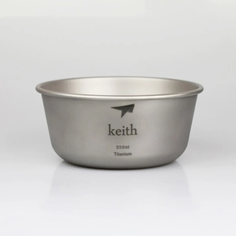 Keith 550 ml contenedores de una sola pared de titanio Bowl al aire libre camping picnic Bowl Utensilios de cocina 55g ti5321 W/ net draw bolso de secuencia