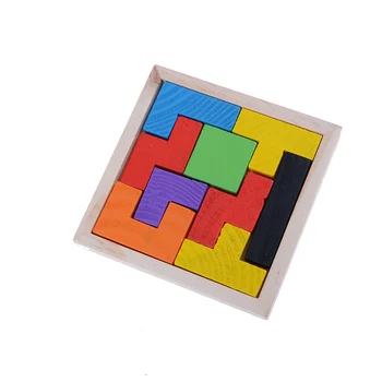

Tangram Brain Teaser Puzzles Wooden Toys for Children Wood Tetris Toy Kids Game Jigsaw Board Educational Toy