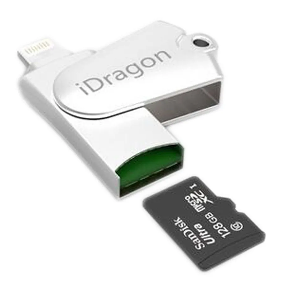 Металл Флешка USB Micro SD SDHC TF OTG Card Reader адаптер для iPhone 5 6 7 plus 8