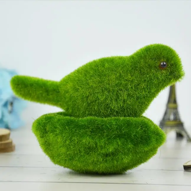 

Artificial Moss Bird With Nest Set Simulation lichen Animal Tufting Flower Plant Fake Cute Table Decoration Home Decorative