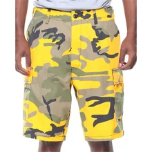 Новые летние Для мужчин Бермуды Loose прямо цветочный Гавайский Повседневное Лен wo Для мужчин короткий Мужской длиной до колена с принтом военные брюки