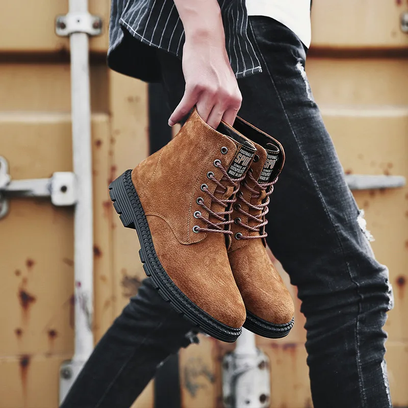 JKPUDUN/мужские полуботинки в стиле милитари из натуральной кожи; повседневная обувь; Роскошные брендовые водонепроницаемые ботинки ручной работы для мужчин; армейские ботинки; большие размеры