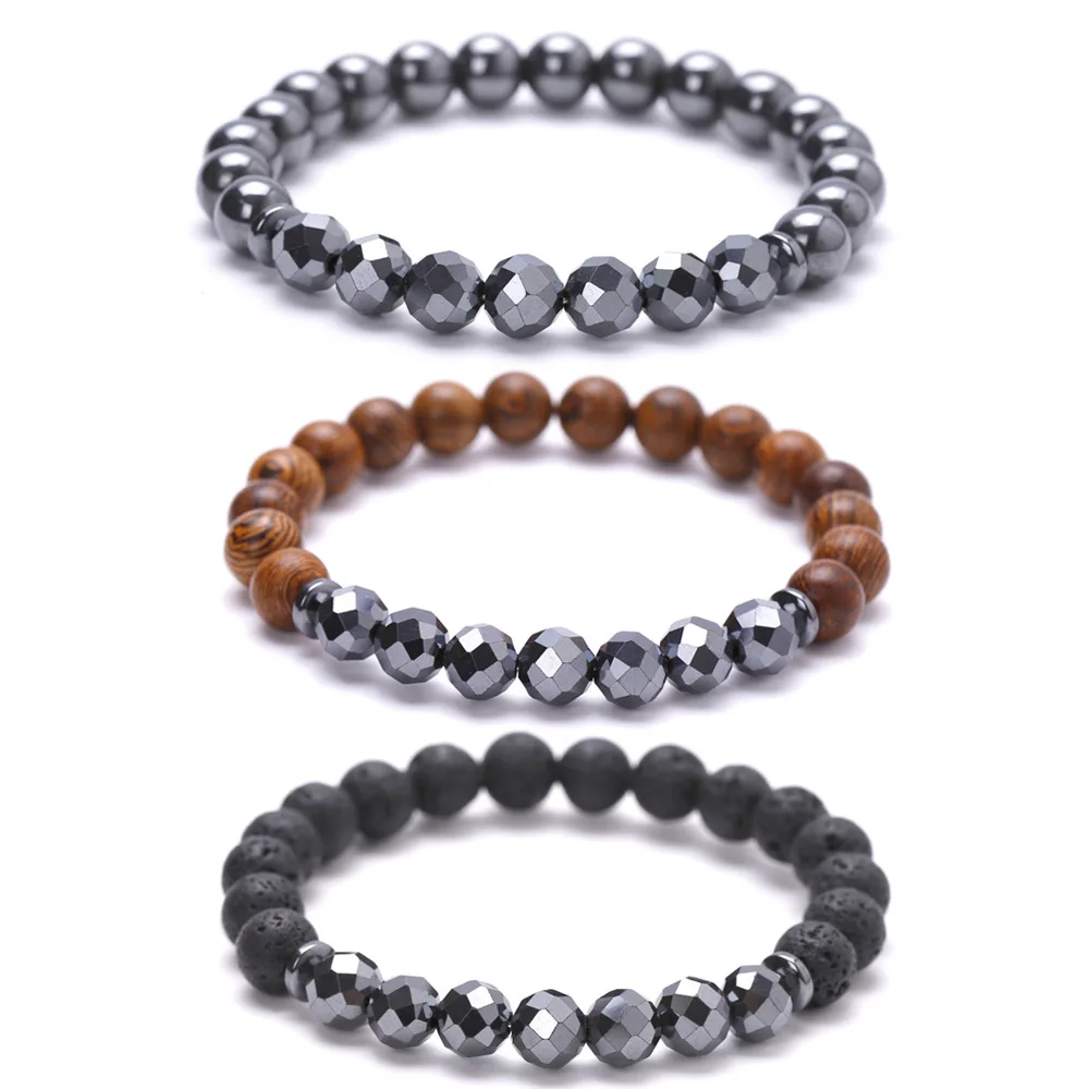 

8MM Lava Stone Bead Hematite Bracelet Diy Aromatherapy Essential Oil Diffuser Bracelet For Women men jewelry