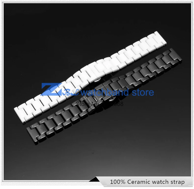 Керамический ремешок для часов 14, 15, 16, 17, 18, 19, 20, 21 мм, браслет для часов, белый, черный ремешок, наручные часы, водостойкий ремешок, Керамика