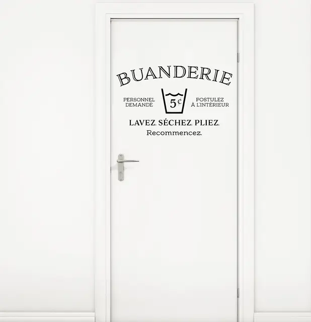 Buanderie French Wall Decal For Laundry Room Utility Room