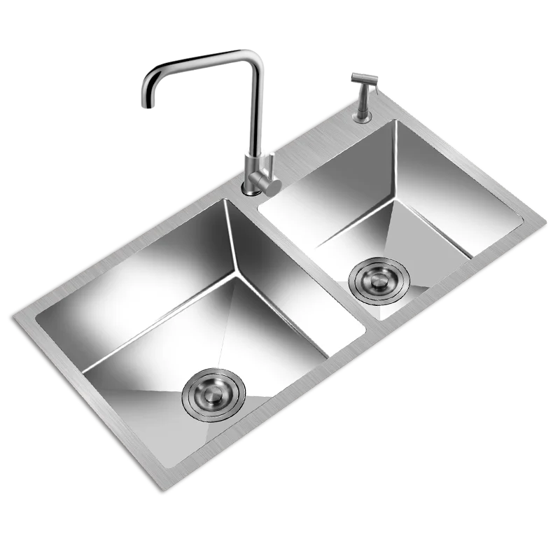 handsinks double trough thickening quality stainless steel sink kitchen