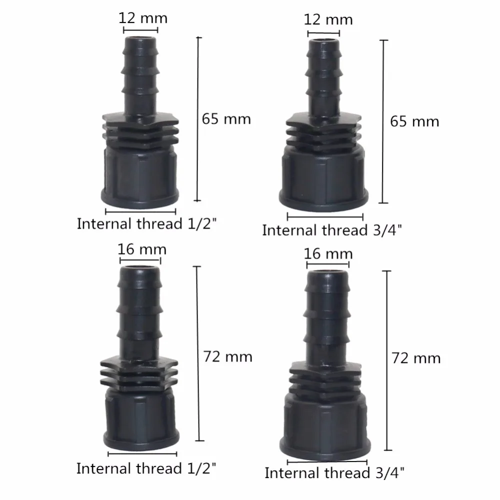2 шт. DN16 DN20 коннектор для водяного шланга 1/" 3/4" с внутренней резьбой, соединители для колючей воды, система орошения, фитинг для труб