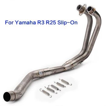 

Motorcycle exhaust pipe modified Titanium alloy roundabout escape moto akrapovic middle link pipe For Yamaha r3 r25 Slip-On