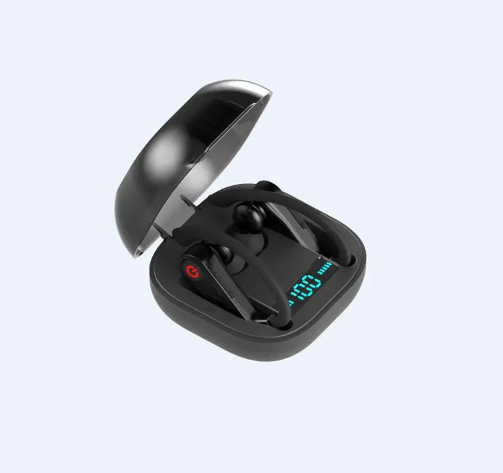 Для HBQ Q62 Powerbeats Pro TWS Bluetooth 5,0 наушники стерео беспроводные наушники Водонепроницаемая гарнитура с зарядным устройством наушники - Цвет: Черный