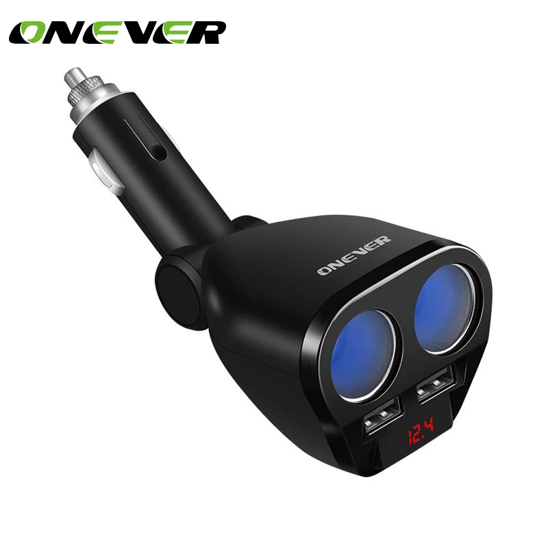 

Onever 120W Dual USB Car Charger Cigarette Lighter Socket Splitter Max 3.4A Power Adapter Charger 5V for iPhone Car Kits DVR GPS