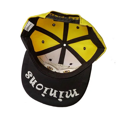 Модная бейсбольная кепка Snapbacks детская мультяшная шапка «Миньоны» с вышивкой в виде больших глаз для мальчиков и девочек
