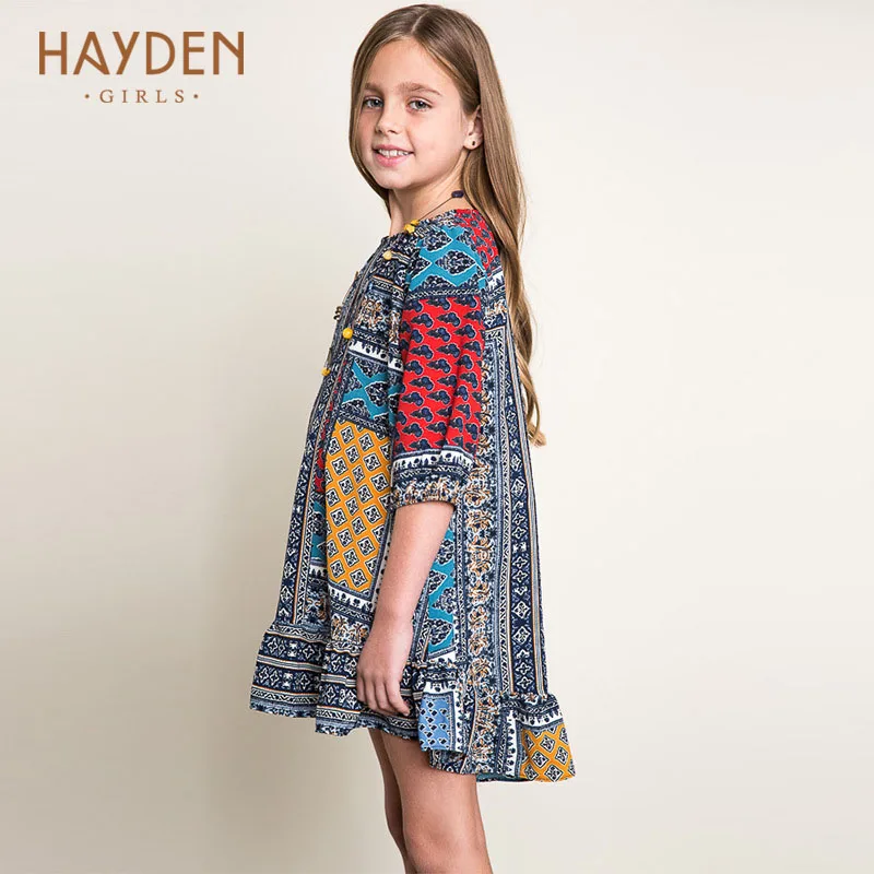 

HAYDEN Bohemia girls dresses summer costumes 10 12 14Y teenagers girls clothes fancy frocks designs children girl clothing dress