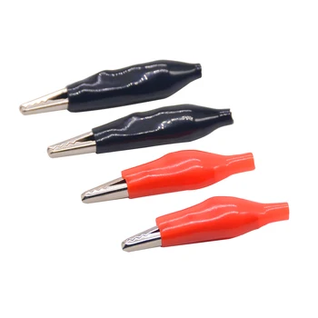

10 Pcs/ lots Medium Insulation Boot Metal Alligator Clip Electric Test 35MM Lead colorful small crocodile clip Color random