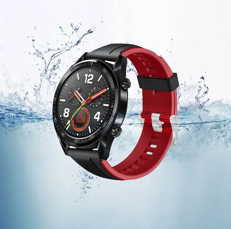 Huawei Watch GT ремешок для samsung Galaxy watch 46 мм gear S3 ремешок спортивный силиконовый 22 мм ремешок для часов браслет gear S 3 46 ремешок для часов