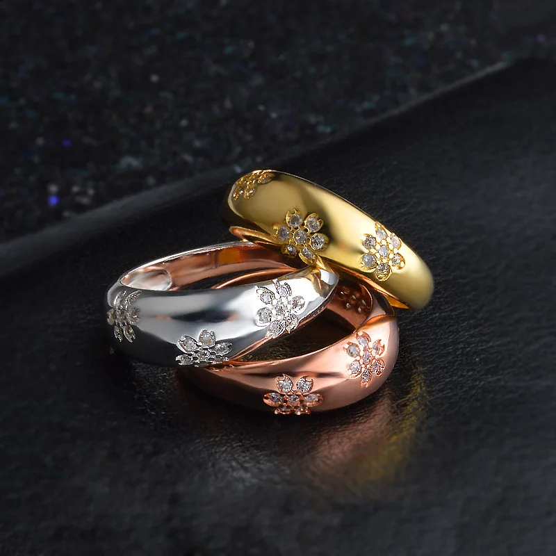 High shine gold plating gold ring zircon jewelry A1033 environmental