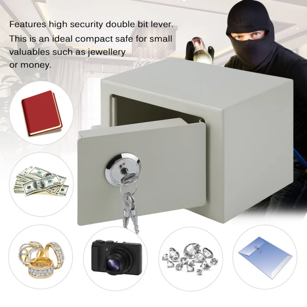 

3KGL Durable Home Security Money Cash Safe Box Strong Steel Design Safety Box Portable Lockable Jewelry Storage Case