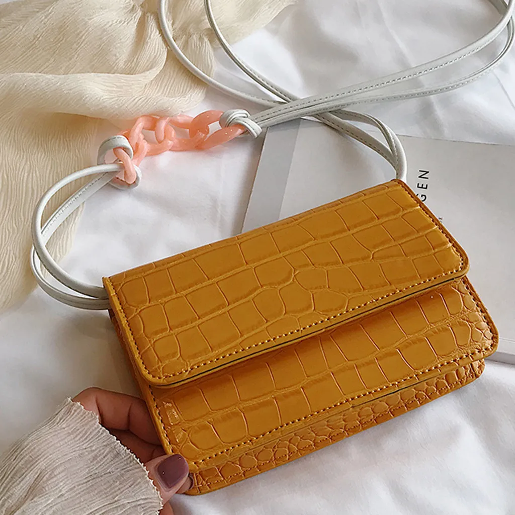 أزياء العلامة التجارية المرأة حقيبة التمساح حقيبة ساعي من الجلد المصقول مصمم سلسلة الكتف Crossbody حقيبة المرأة حقيبة يد Bolso موهير # G8 أزياء العلامة التجارية المرأة حقيبة التمساح حقيبة ساعي من الجلد المصقول مصمم سلسلة الكتف Crossbody حقيبة المرأة حقيبة يد Bolso موهير # G8