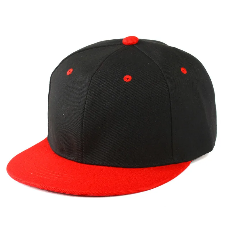 Lanmaocat бейсболка в стиле хип-хоп с индивидуальным принтом для мужчин и женщин, Высококачественная Регулируемая одноцветная Кепка - Цвет: black red