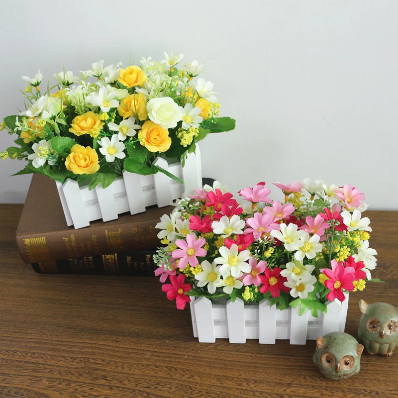 JAROWN Simulation Flower Set Home Living Room Window Lay Wedding Decoration Restaurant  Cafe Decorate Fake Flower Pot Landscape (18)