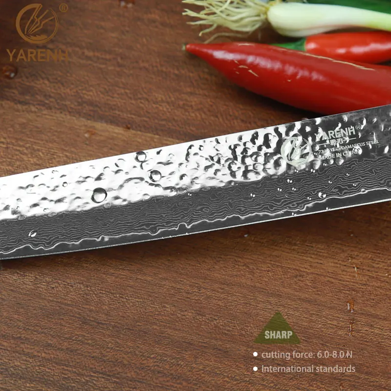 YARENH " Мясник с рукоять из микарты японские Дамасские кухонные ножи стальной нож для сашими кухонных ножей