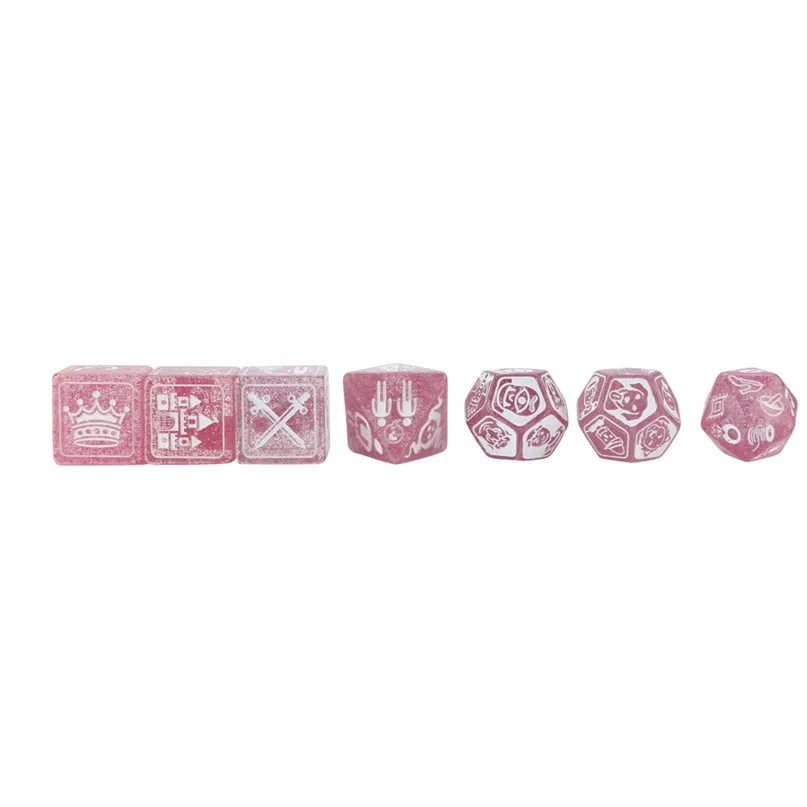 7Pcs Dice Party story cubes For dungeons and dragons Story Time Dice Polyhedral Multi Sided Acrylic Dice set #2P08 (6)