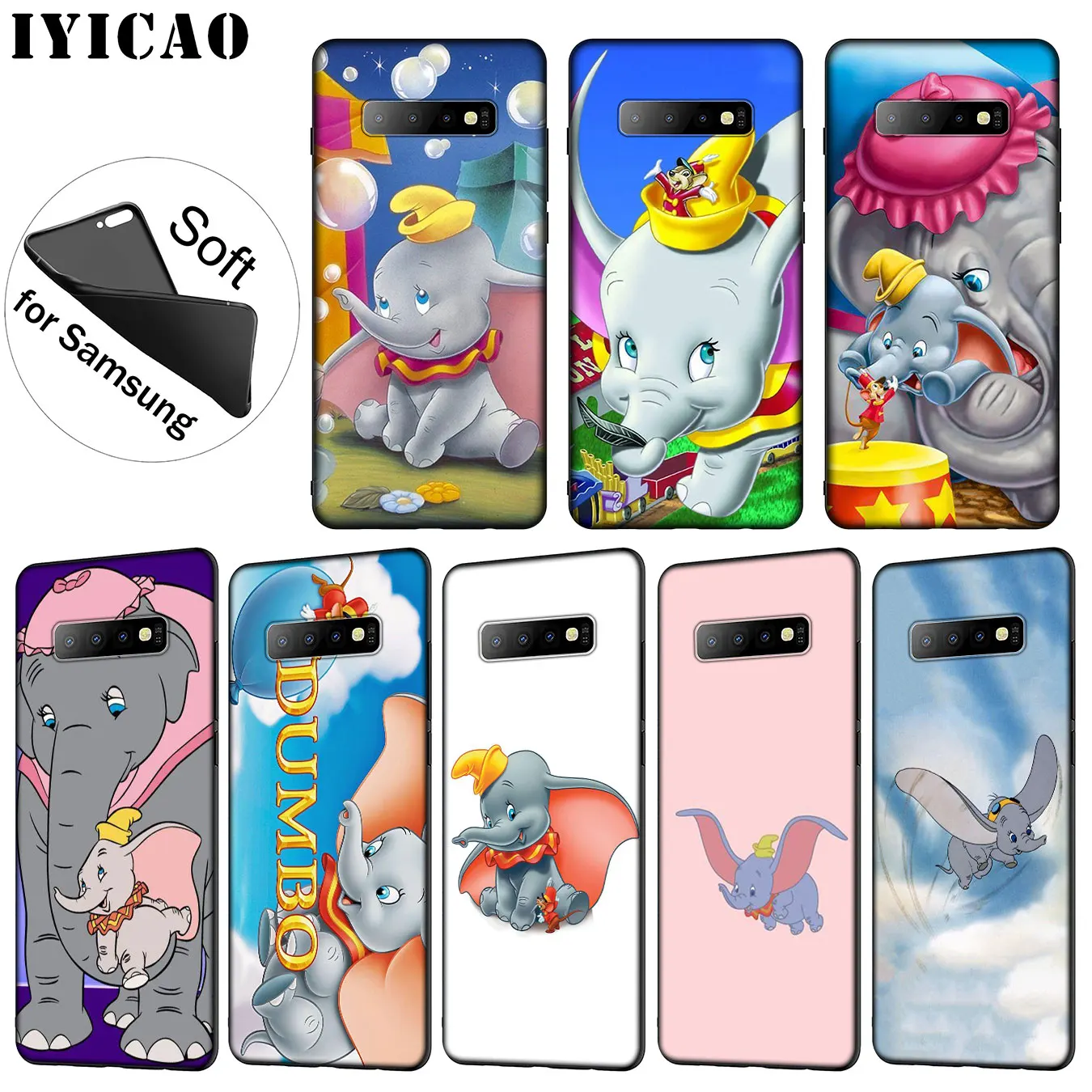 IYICAO Dumbo Мягкий силиконовый чехол для телефона с милым слоном аниме Samsung Galaxy S10 S9 S8
