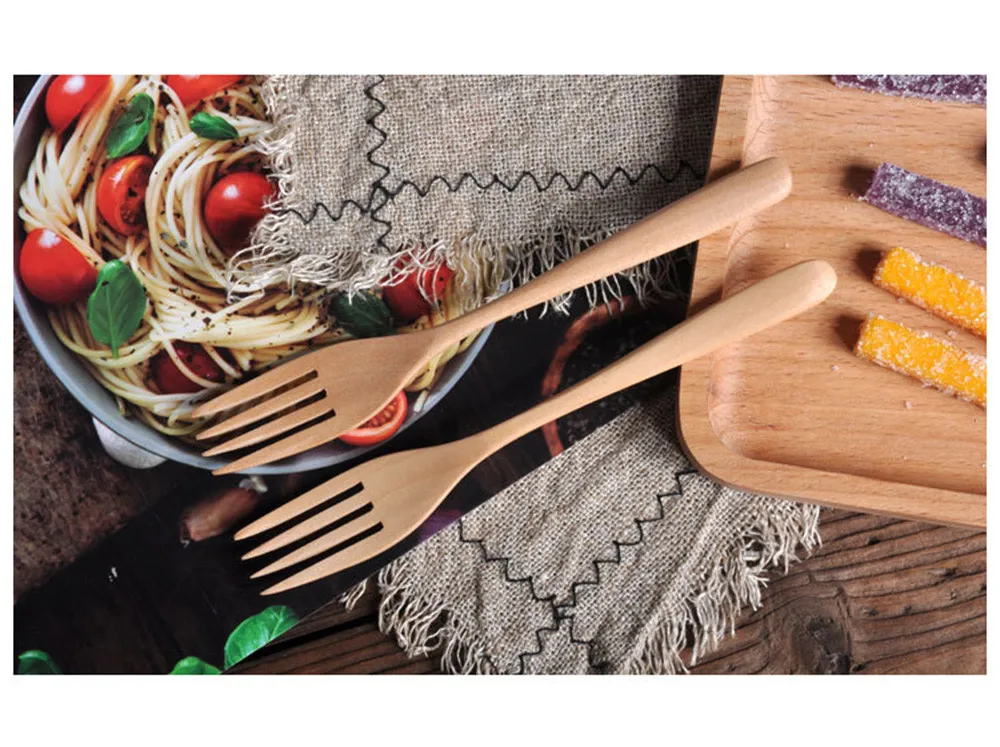 Деревянная ложка, вилка, Бамбуковая кухонная посуда, инструменты для приготовления супа, чайная ложка, посуда, инструменты для супа, чайная ложка, шумовка, посуда