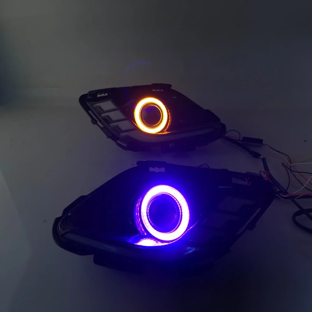 RQXR противотуманная фара вождение свет в сборе для Mazda 6 atenza cob angel eye светодиодные дневные ходовые огни сигнал поворота синий ночной режим