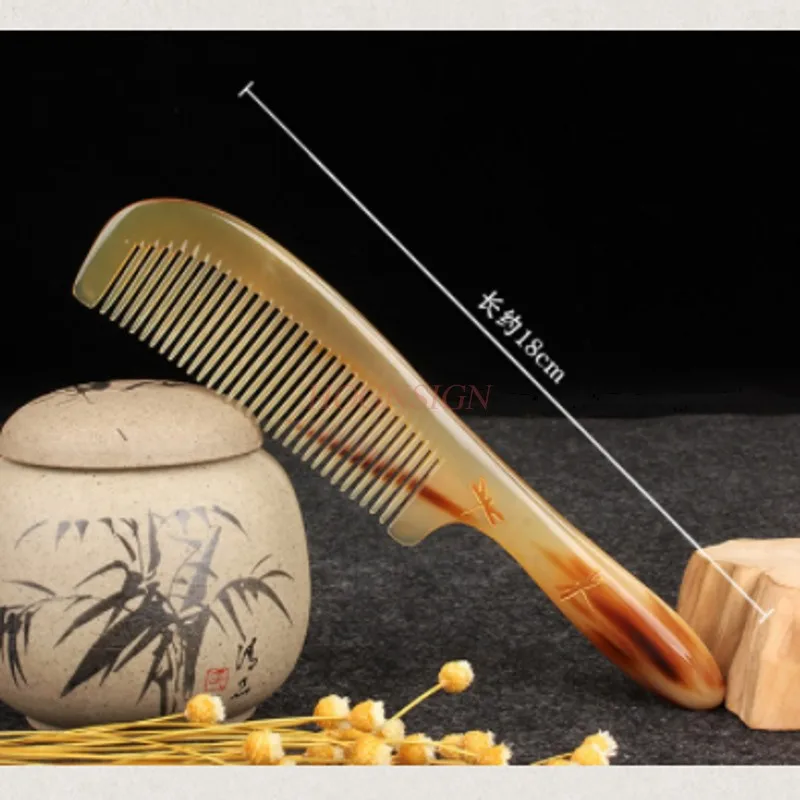 Аутентичный натуральный чистый Рог Расческа головы деревянные расчески против Выкл прямые волосы статический большой подарок для дома