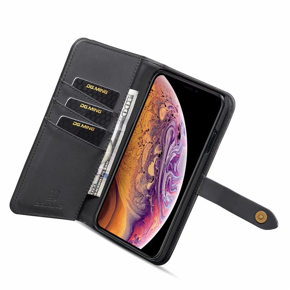 DG. MING Магнитный притяжения кожаный чехол для iphone 11 Pro X XS MAX XR 6 6S 7 8 Plus флип бумажник