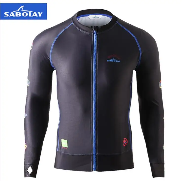 SABOLAY upf50 rash guard long sleeve zipper rashguard surf rashguard