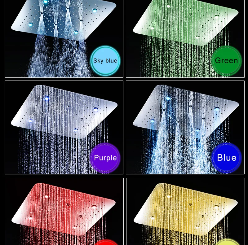 SKY RAIN светодиодный смарт Термостатические Смесители спа массаж спрей туман потолочный Душ для ванной комнаты