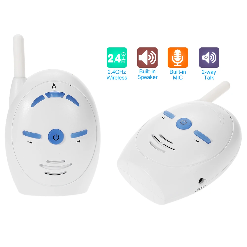 

2.4GHz Wireless Audio Monitor Support 2-way Audio Voice Monitoring Crying Alarm for Infant Baby Safety Security