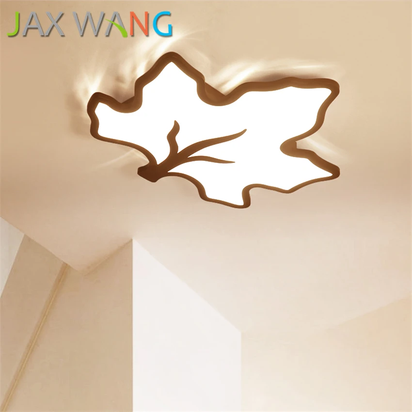 

LED Ceiling Lamp Maple Leaf Shape Can Remote Control Light Bedroom Warm Romantic Simple Lighting about Modern Living Room Lamps
