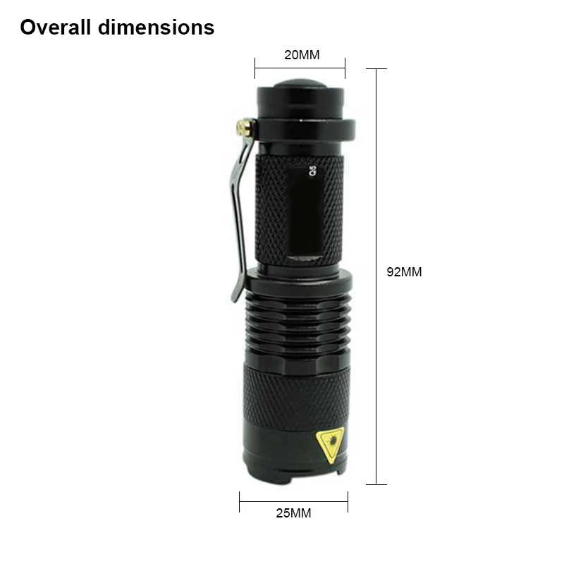 Discount New Mini Bicycle Light 7W 2000 Lm 3 Mode Q5 LED cycling Front Bike lights Lamp Torch Waterproof ZOOM flashlight with clip 3