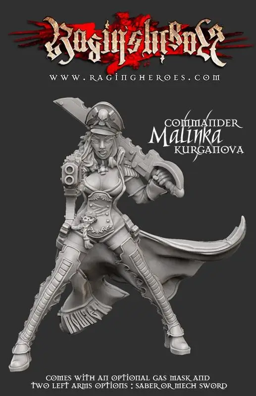 [Loong Way Miniatures] Бушующие герои коммандер Малинка курганова 35 мм Полимерная миниатюра