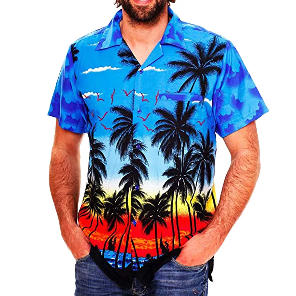 2019 mode männer Casual Taste Hawaii Drucken Strand Kurzarm Quick Dry Top Bluse M 3XL hawaiian shirt streetwear|Legere Hemden| -