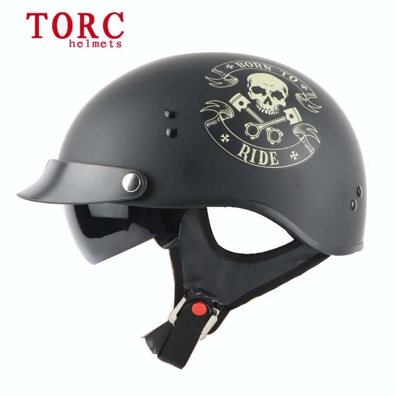 BORN TO RIDE new Точка Сертификация TORC скутера/мотоцикла из Модные шлем принца для женщин и мужчин, Электрический Мотоцикл Череп Винтаж шлем - Цвет: BORN TO RIDE new