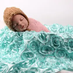 95*65 см 3D Роза Ткань Подставки для фотографий детское одеяло пеленание новорожденного Подставки для фотографий фонов цветочный атласные
