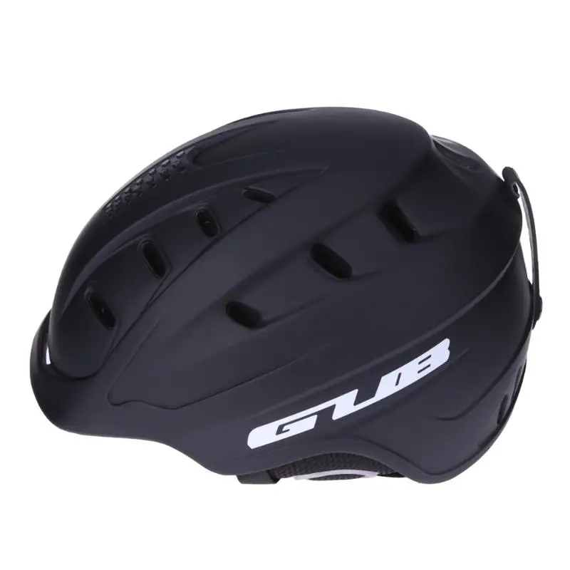 GUB Открытый Анти-шок шлем теплый скейтборд лыж сноуборд PC+ EPS интегрального под давлением Сверхлегкий дышащая Шлемы с 20 отверстия - Цвет: Черный