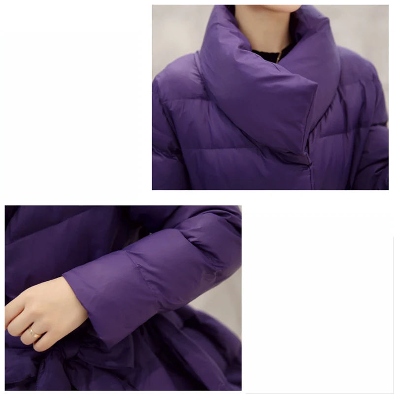 Coton Mode Femelle Mince Vêtements Hiver Couleur Mediun Solide purple Épaissir Survêtement Long De Black Parkas Veste Nouveau Dd297 Atx6R6dwq