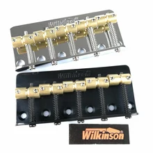 Wilkinson WBBC5 Five 5 Strings Electric Bass Bridge With Brass Saddles For Precision Jazz Bass Chrome Silver Black Wilkinson WBBC5 Five 5 Strings Electric Bass Bridge With Brass Saddles For Precision Jazz Bass Chrome Silver Black